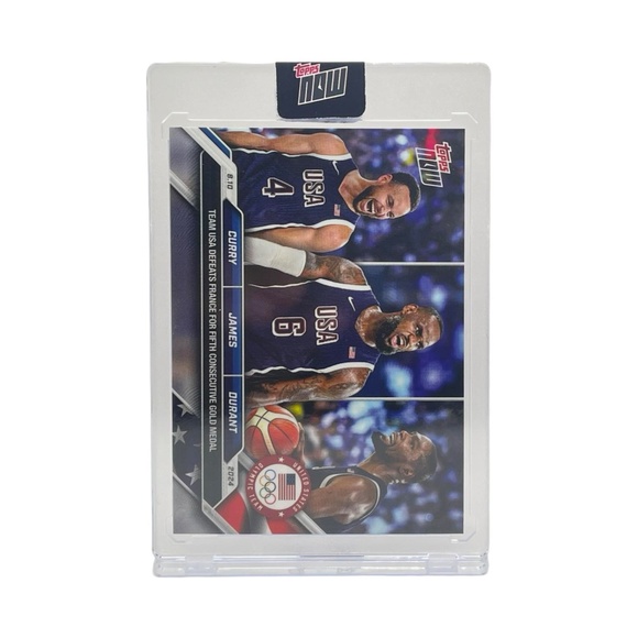 2024 Topps Now Olympic #26 Stephen Curry LeBron James Kevin Durant GOLD MEDAL - Picture 3 of 4